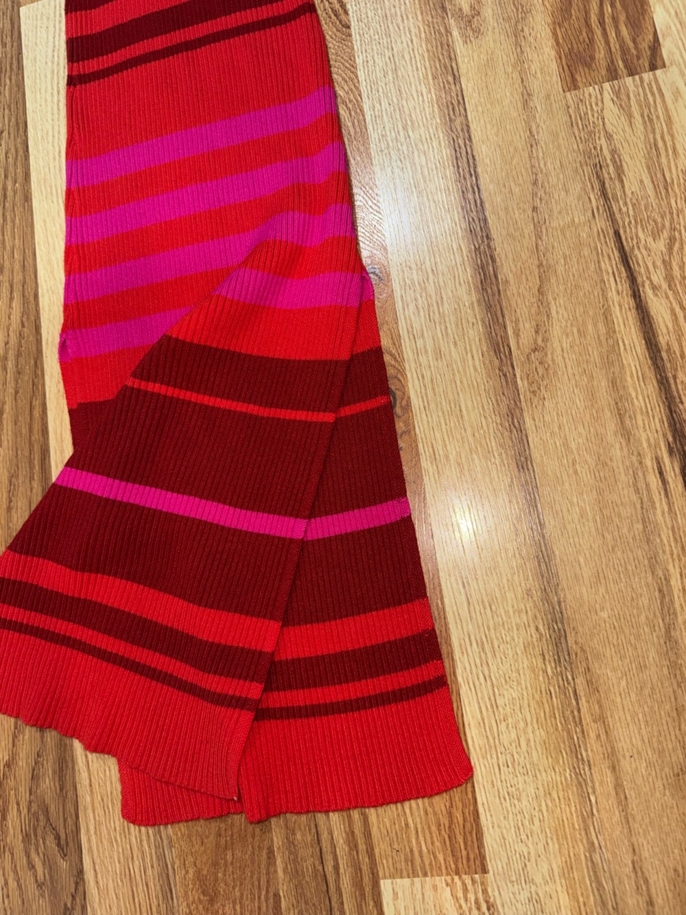 Evereve Abbie Ribbed Striped Midi Sweater Dress Red Pink Sleeveless XS - Picture 3 of 6
